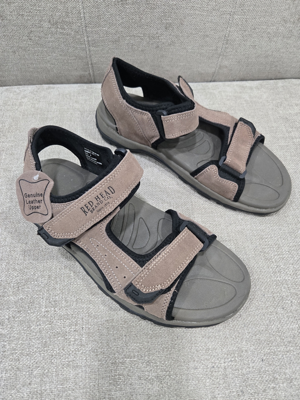 RedHead Men's Taupe Leather Outdoor Sandals
